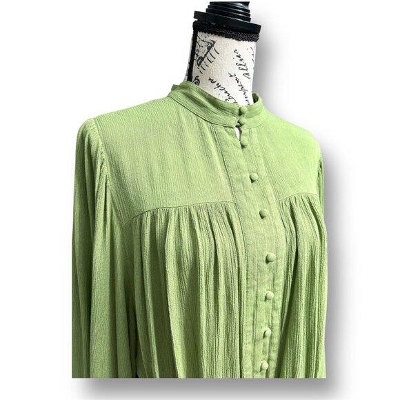 Eloquii Green Pleated Crepe Jumpsuit Wide Leg Resort Wedding Guest Size 18/20 - Picture 9 of 11